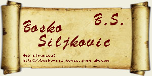Boško Šiljković vizit kartica